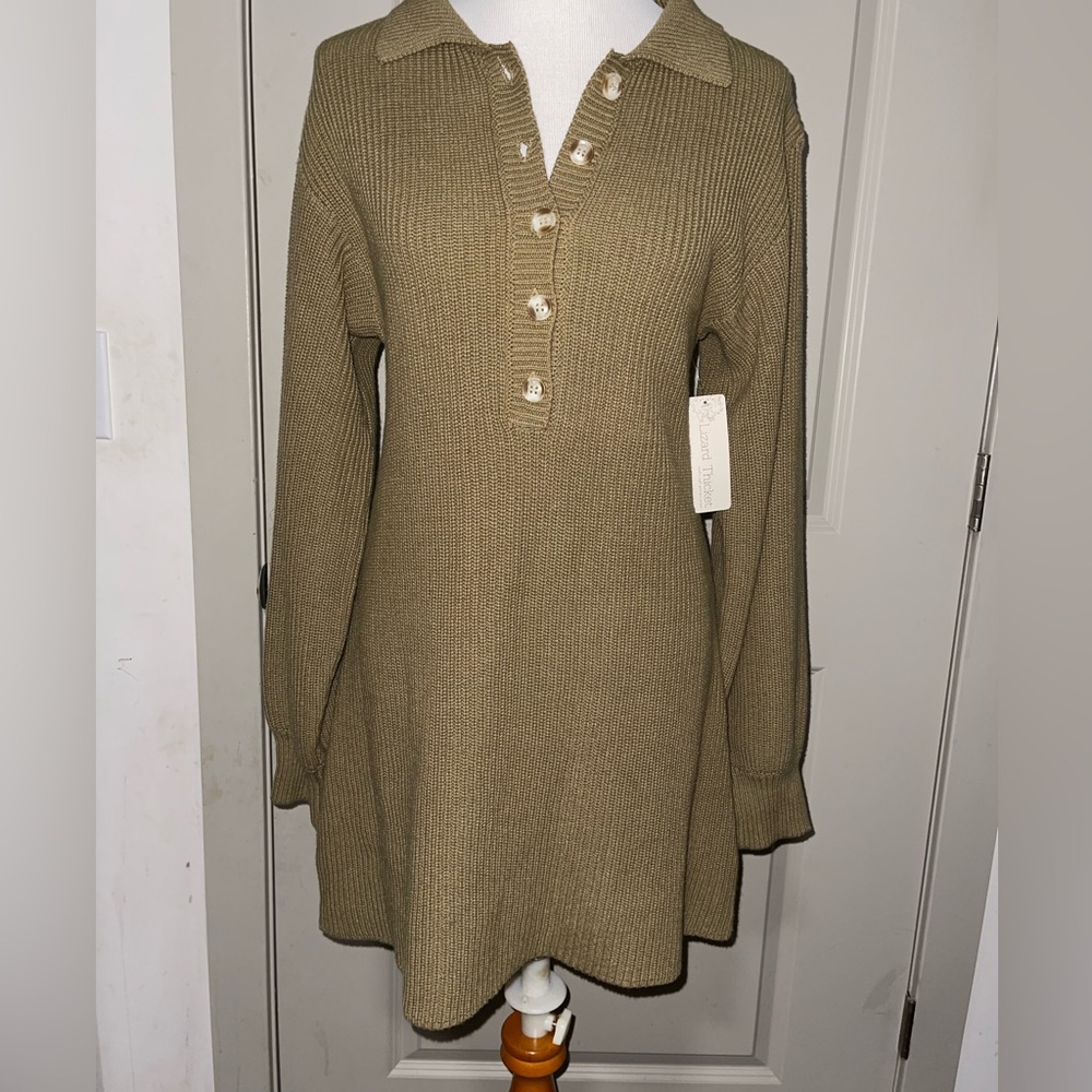 Anna Grace sweater dress L thick sleeves